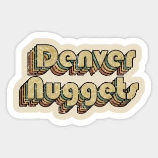 Denver Nuggets // Vintage Rainbow Typography Style // 70s Sticker